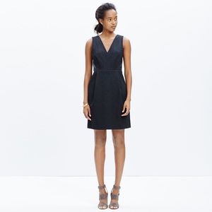 Madewell Black Leather-inset Ponte Dress